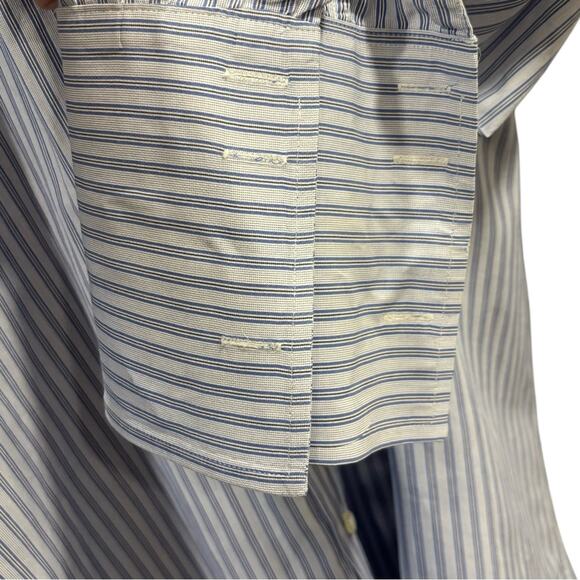 THOMAS PINK Light Blue Striped Dress Shirt, Size 18 1/2 X 37 1/2 - Picture 6 of 7